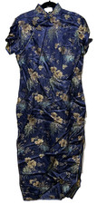 VTG Blue Floral Satin