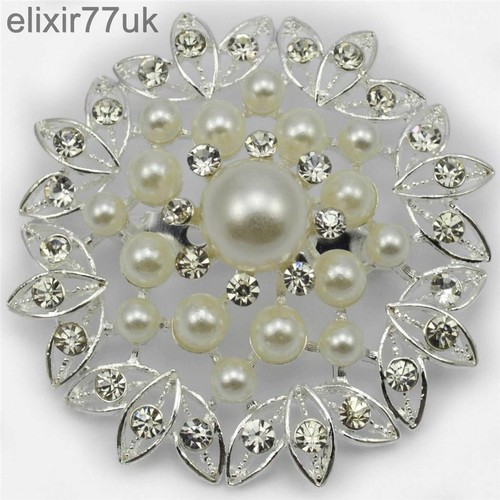 Large new silver flower brooch - large,