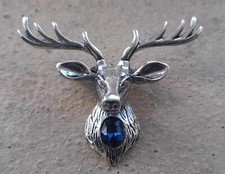 Silver Deer Metal Pin Badge