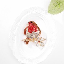 Large Rhinestone Red Breasted