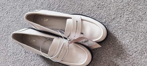 Ladies cream loafer shoes slip - shoes,