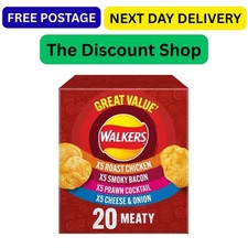 Walkers Meaty Variety Multipack Crisps Box 20x25g, Red