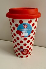 Comic Relief Spotty Ceramic Travel Mug Red Nose Day Unused New With tags 