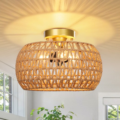 Rattan ceiling light - rattan,