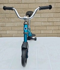 Mini Micro Balance Bike Blue With  Rear Skate Wheels
