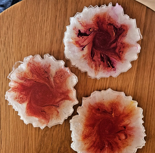 Handmade resin coasters set - handmade,