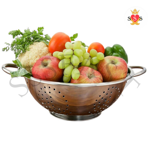 Stainless steel colander 24cm - steel,