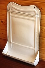 Vintage 53cm French Enamel Kitchen Rack - Utensil Holder Drip Tray Kitchen Rail