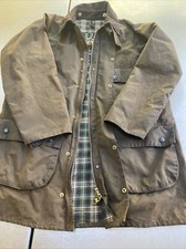 1989 Barbour Solway Zipper C40 Mens L (50in Chest) Heavy Brown Waxed Jacket