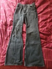 Ladies Levi's 70's Flare Jeans In Washed Black W28 L32