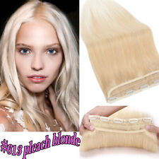 Clip In 100% Real Human Hair Extensions One Piece 3/4 Full Head Straight/Wave UK