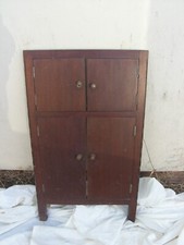 A VINTAGE MAHOGNAY GRAMAPHONE CABINET IN PARTS SOME PARTS ARE MISSING