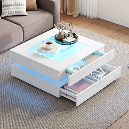 Led coffee table with - led,