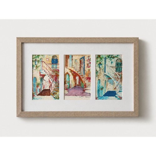 Original watercolour triptych - original,