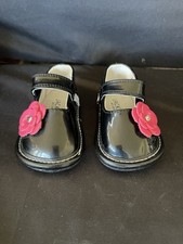 Jack And Lily Shoes Black W/ Hot Pink Flower Toddle SZ 8