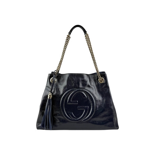 Gucci navy patent - navy, leather