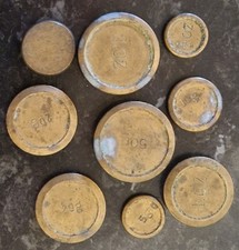 Set of 9 Vintage Solid Brass