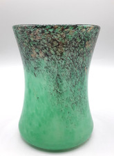 Art Deco Monart Glass Vase Shape EB Size X Aventurine Black Green 5 inches high