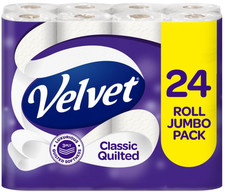 Velvet Classic Quilted Toilet Tissue | 24 Rolls | LUXURY & SOFT | Free Delivery