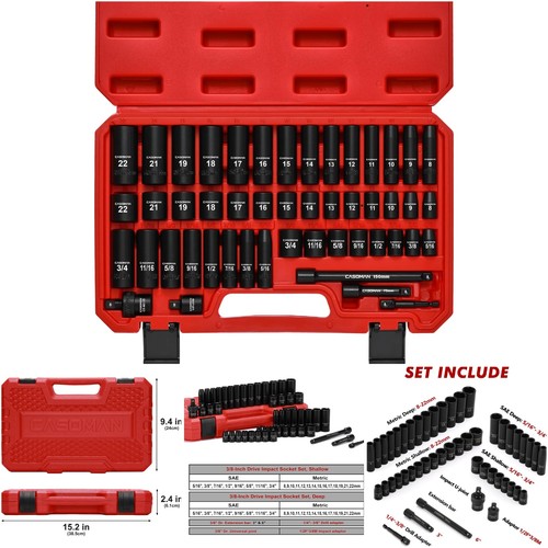 Piece socket set 8 drive - 49,