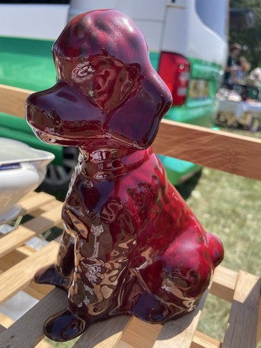 Deep red ceramic vintage - red,