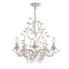 5 Lights Cream Gold Finish