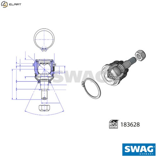 Ball joint 9682 for - 33,