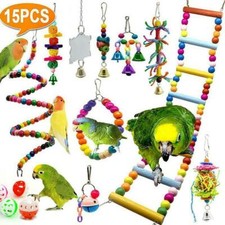 15 Pack Parrot Toys Set Metal