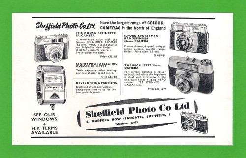 Old advert 1961 sheffield - old,
