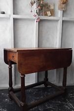 Antique Oak Side Drinks Breakfast Table Drop Leaf Period Country House c.1800