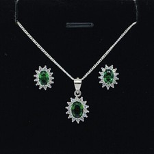 925 Sterling Silver Emerald