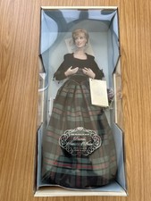 FRANKLIN MINT DIANA PRINCESS OF WALES PORCELAIN DOLL CHARM TARTAN BALMORAL BOXED