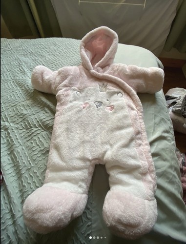 Month pink snow suit - snow,