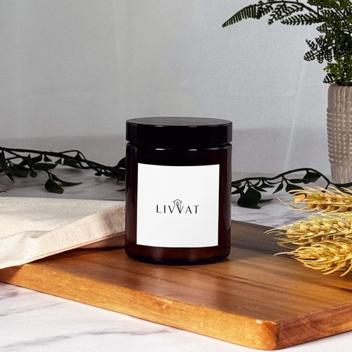 Amber glass jar soy - glass,