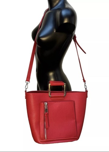 Faith shoulder hand bag - hand, red