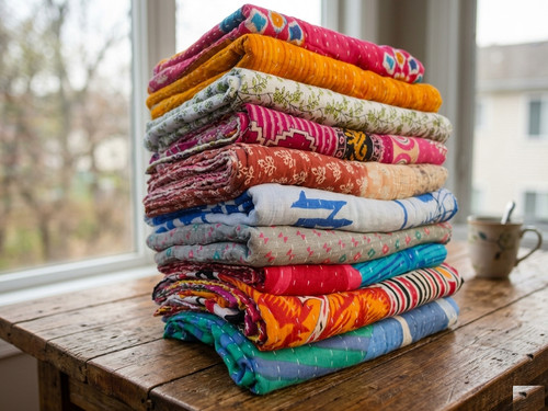 Indian vintage cotton kantha - indian,