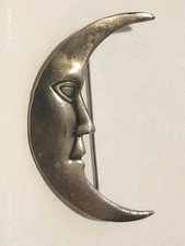 Crescent Moon Face Brooch. New Age Style?
