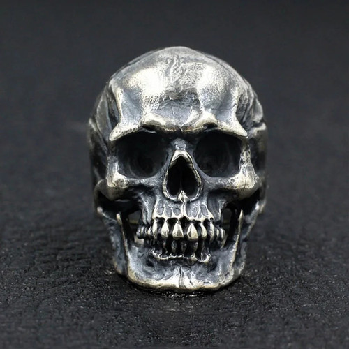 Retro skull large ring - skull,
