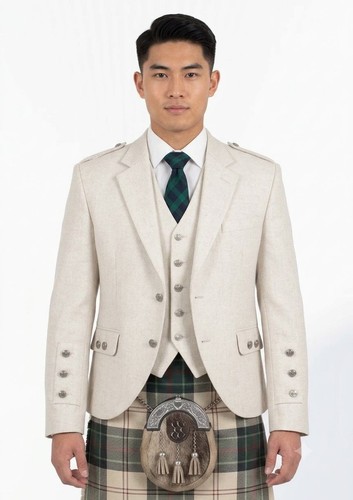Scottish cream tweed wool - scottish,