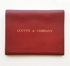 1971 Vintage Maroon - Coutts & Co - Bank Statement Folder with a  bank statement