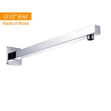 400mm Brass Wall Mounted Shower Arm Pipe Bathroom Square Chrome For Rain Head