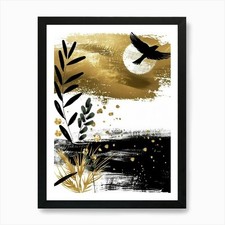 Gold And Black Abstract