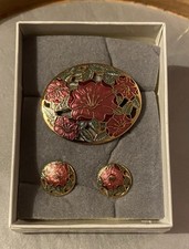 1980s Vintage Cloisonne Brooch
