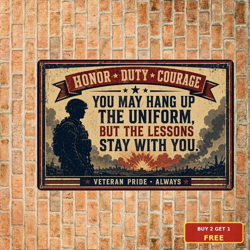 Patriotic military veteran tin - patriotic,