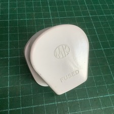 Vintage Mid-Century - MK 3 Pin Plug 13A Bakelite White Plug UK - 1 Plug