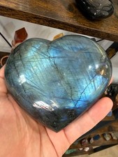 LABRADORITE Carved Heart Palm