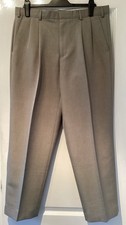 New BHS Mistletoe Pleat Front Easy Care Straight Trousers 36 29