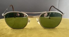 American military style vintage sunglasses silver frames cool arm design 