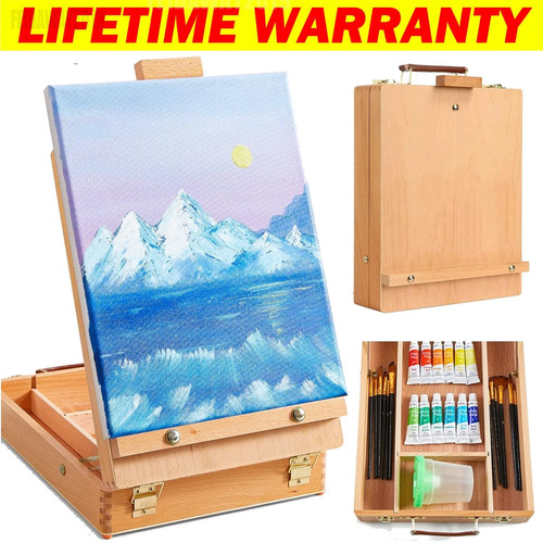 Wooden art easel - box,, sketch