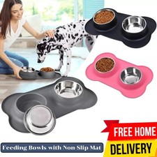 Pet Feeding Bowls Double Dog
